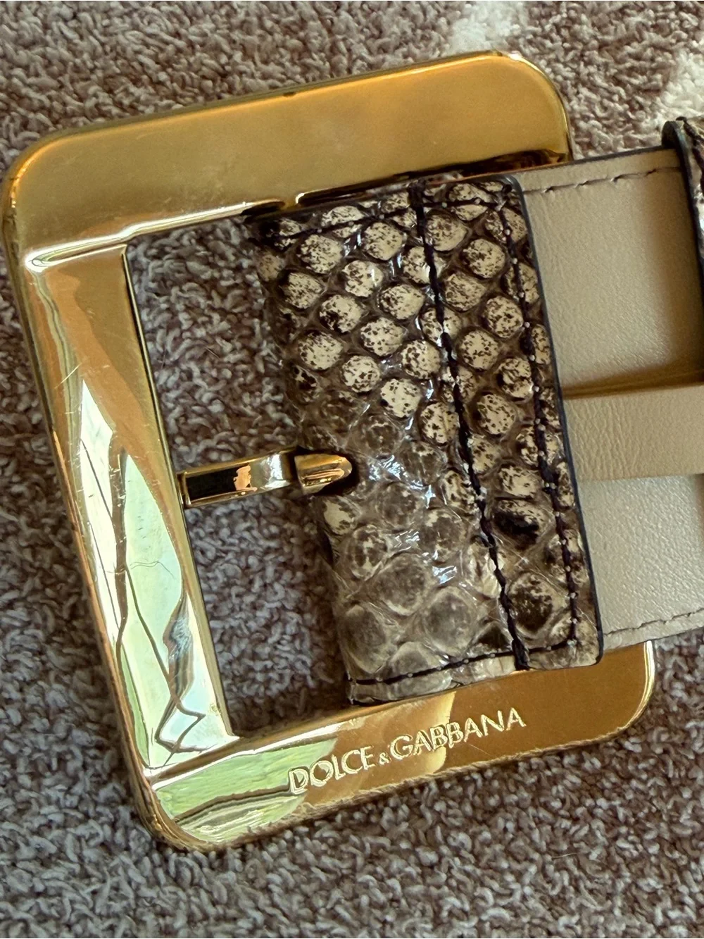 Dolce & Gabbana Exclusive Exotic Wide Waist Python Leather Belt 65cm